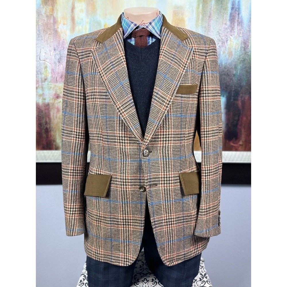The Bon Marche Pacesetter Vintage Men’s Multicolored Plaid Sport Coat 40R